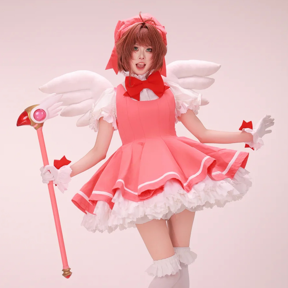 Event & Party Supply Photos - Kinomoto Sakura Cosplay Rosa Lolita Kleid