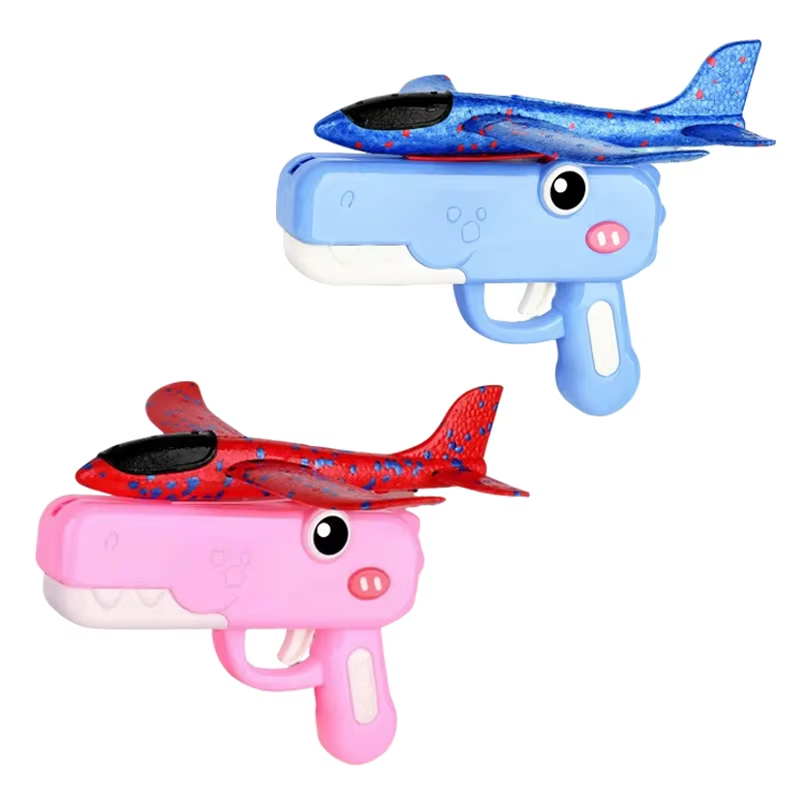 Event Launch Party - Niedliche Dinosaurier-Schaumstoff-Flugzeug-Spielzeugpistole, Ein-Klick-Start, für drinnen und