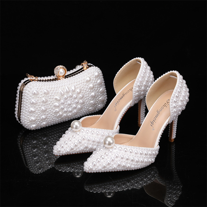 Party Favor Bag - Taschen- und Schuh-Set für Damen, Perlen-Hochzeitsschuhe
