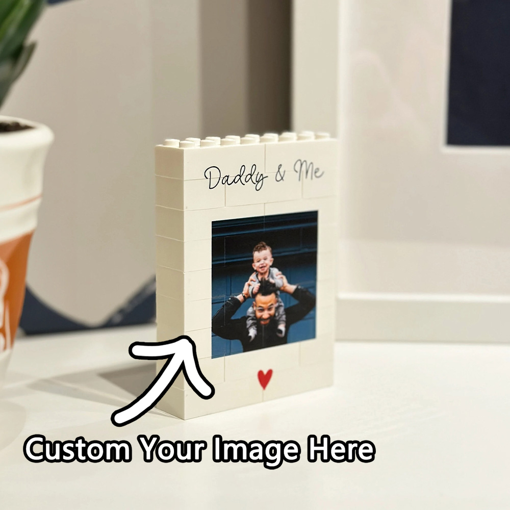 Event Party - Personalisiertes Baustein-Fotogeschenk „Daddy & Me“, individueller