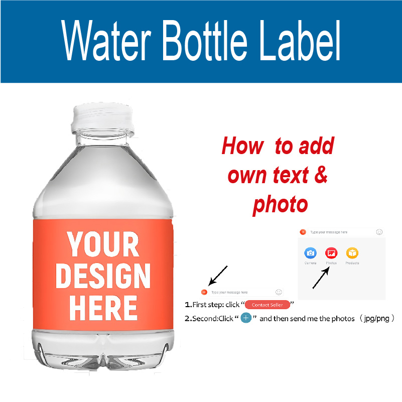 Party Event Supplier - Individuelle Wasserflaschenetiketten, Personalisierte Partydekoration, Wasserfeste Selbstklebende