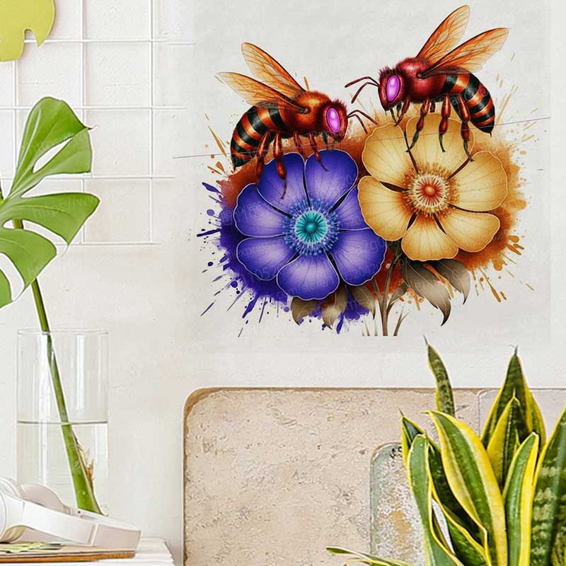 Wasserfarbene Bienen-Wandaufkl – Flower Wall Panel Bewertung und Preis