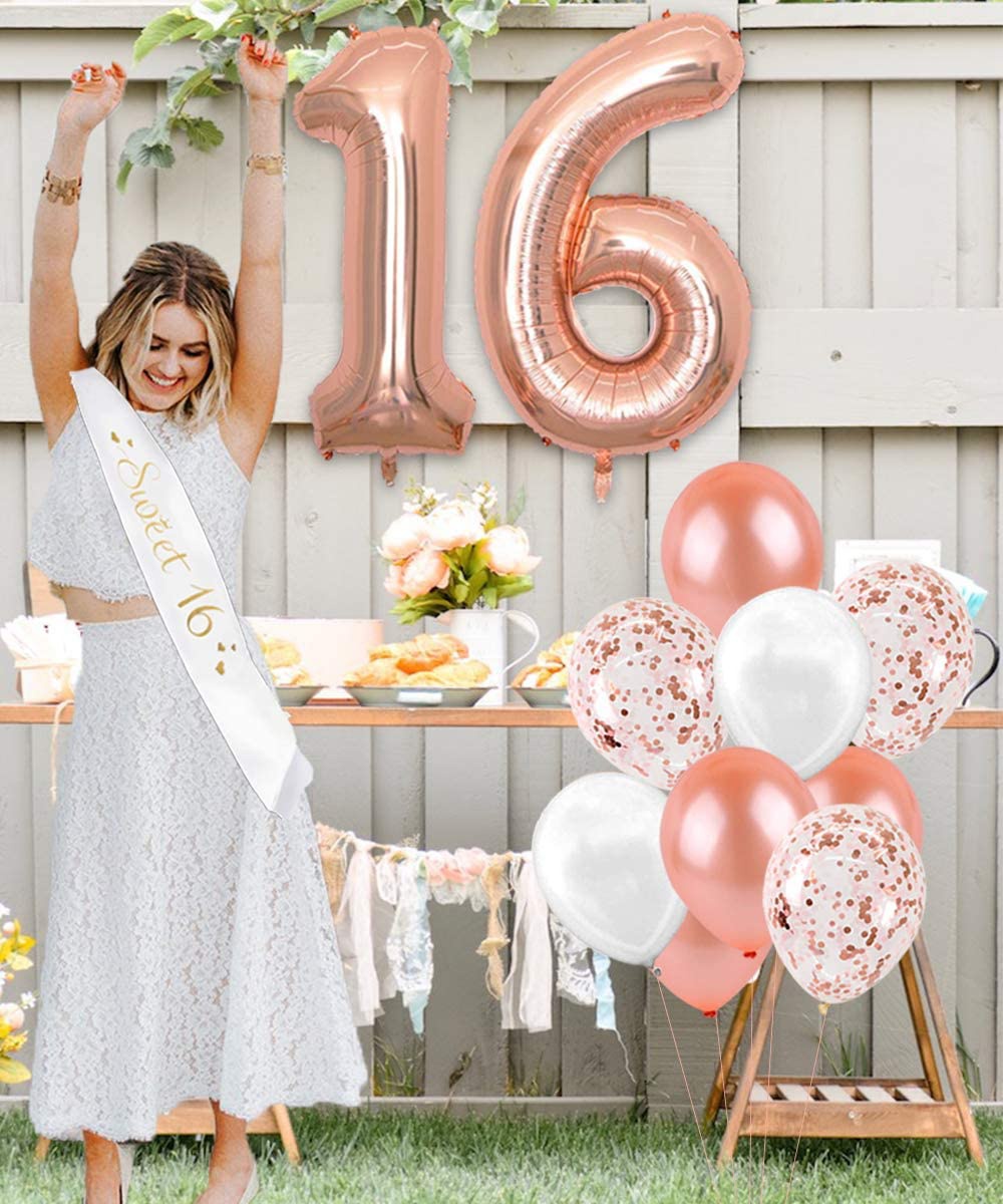 Dekorationen zum 16. Geburtsta – Party Banner Gold Bewertung und Preis
